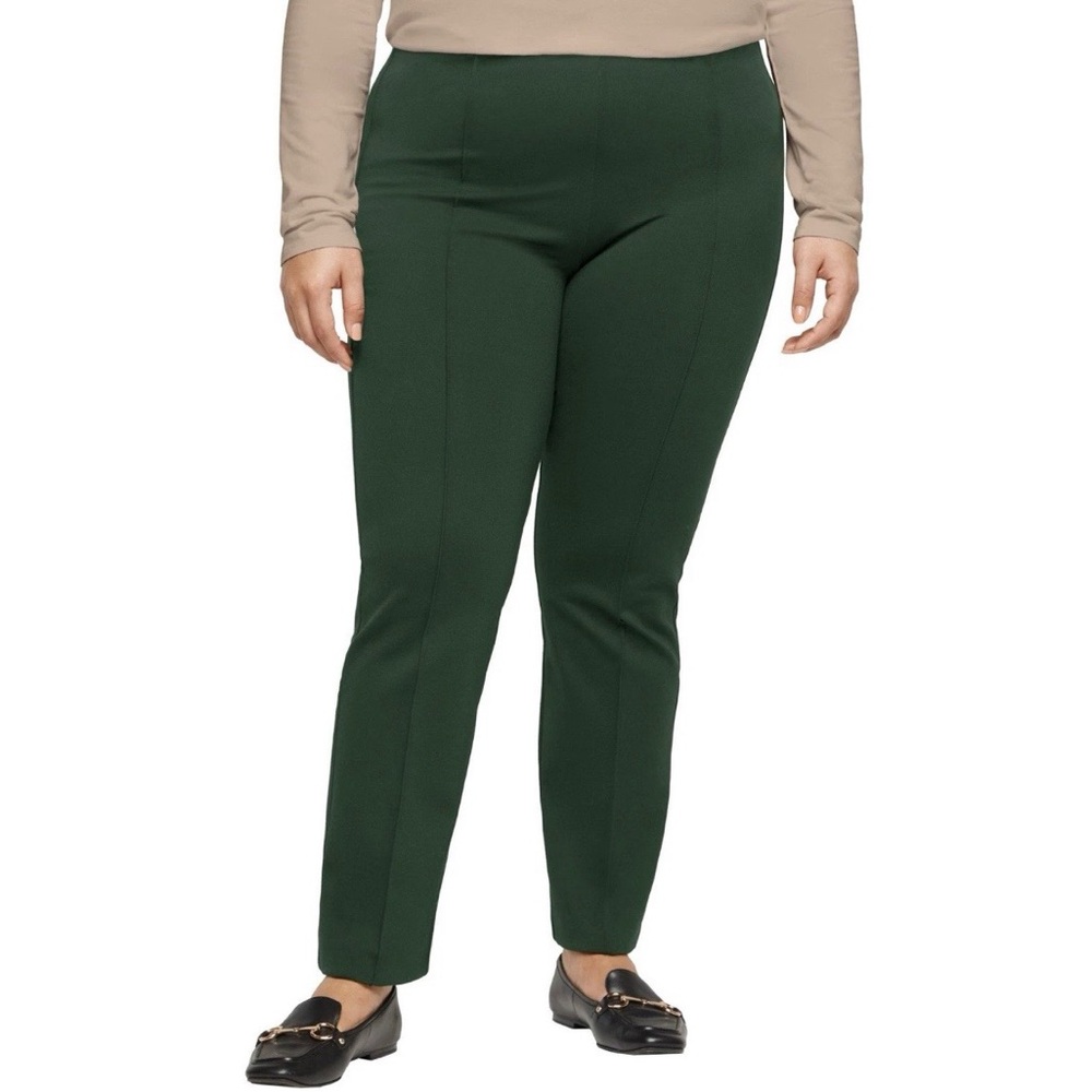 NEW Banana Republic Womens Pants Green Ponte Straight Leg High-Rise Pull-On XXL